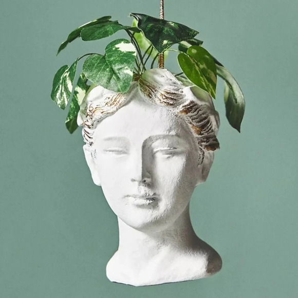NWT Anthropologie Grecian Bust Pot Christmas Ornament - Picture 1 of 2
